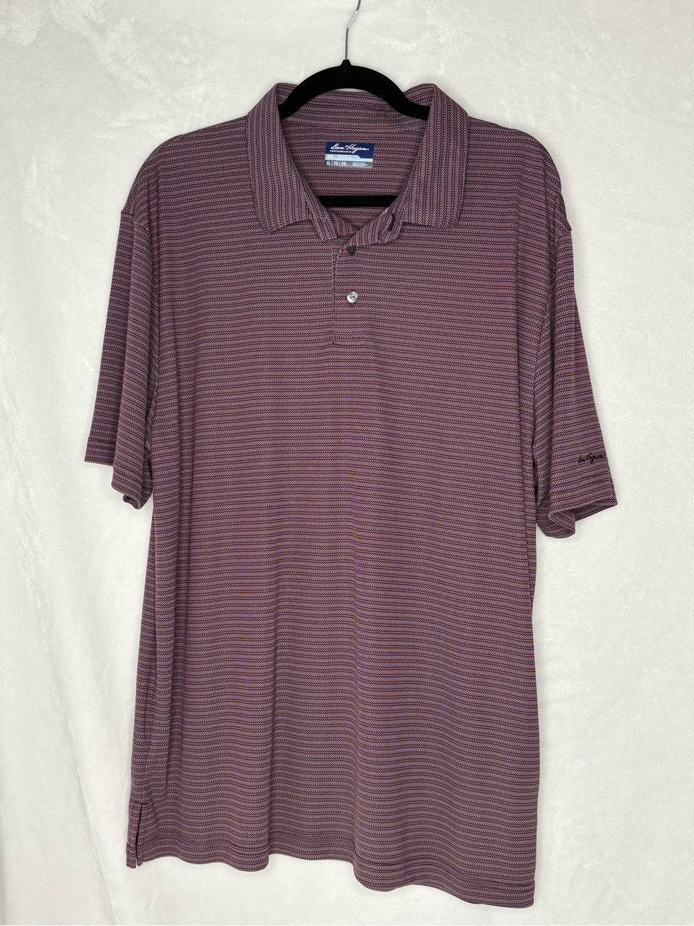 Ben Hogan Men's XL Maroon Striped Polo